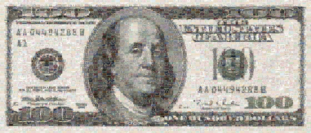 100 dollar bill back side. dollar bill back side.